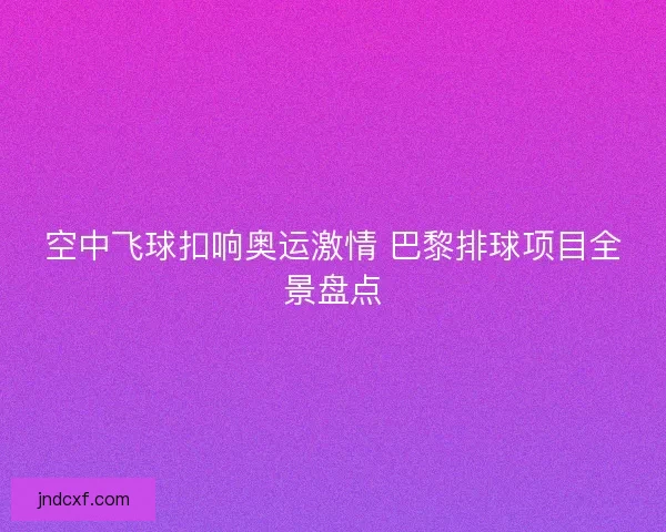 空中飞球扣响奥运激情 巴黎排球项目全景盘点