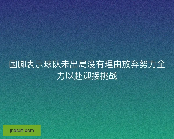 国脚表示球队未出局没有理由放弃努力全力以赴迎接挑战