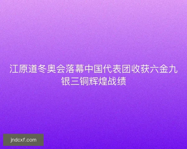 江原道冬奥会落幕中国代表团收获六金九银三铜辉煌战绩 江原道冬奥会落幕中国代表团收获六金九银三铜辉煌战绩